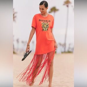Farm Rio x Anthropologie Fringe T-Shirt Maxi Dress